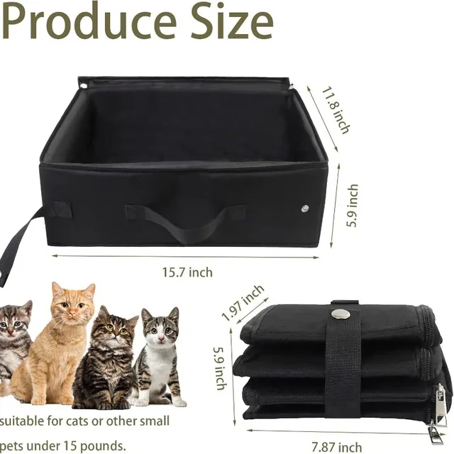 Foldable Fabric Cat Trash Bin Cat Litter Box Cat Toilet Portable Foldable Cat Toilet Car Camping Cat Toilet 2