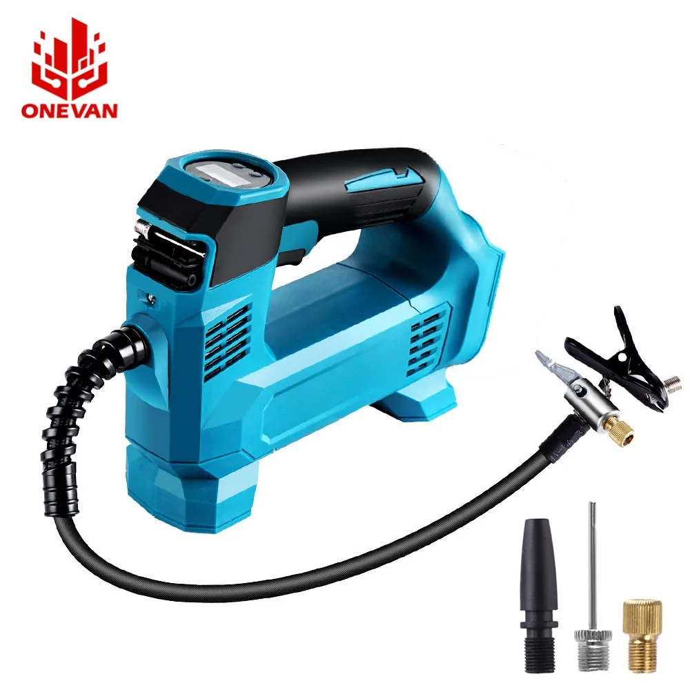 Onevan Cordless Electric Air Pump Compressor Portable Car Tire Gonfiatore Elettrico Pompa D'Aria Con Luce A Led Per Batteria Makita 18V