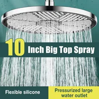 10inch Big Panel Rainfall Shower Head,High Pressure Shower Head,Water Saving,Top Rain Shower Faucet Bathroom Accessories 1