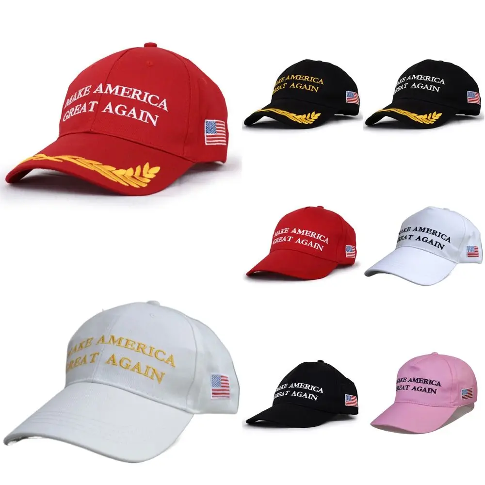 

Cotton MAGA Make America Great Again Hat Adjustable Size Letters Embroidery President Donald Trump Cap Peace Olive Peaked Hat