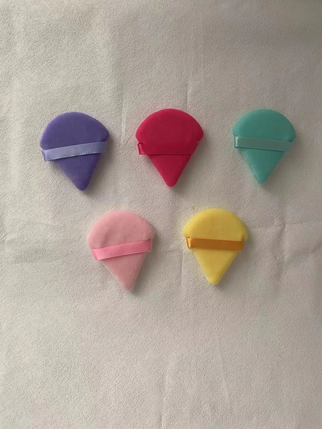 50pcs Soft, Multi-Color Flocking Powder Puffs - Non-Absorbent Design