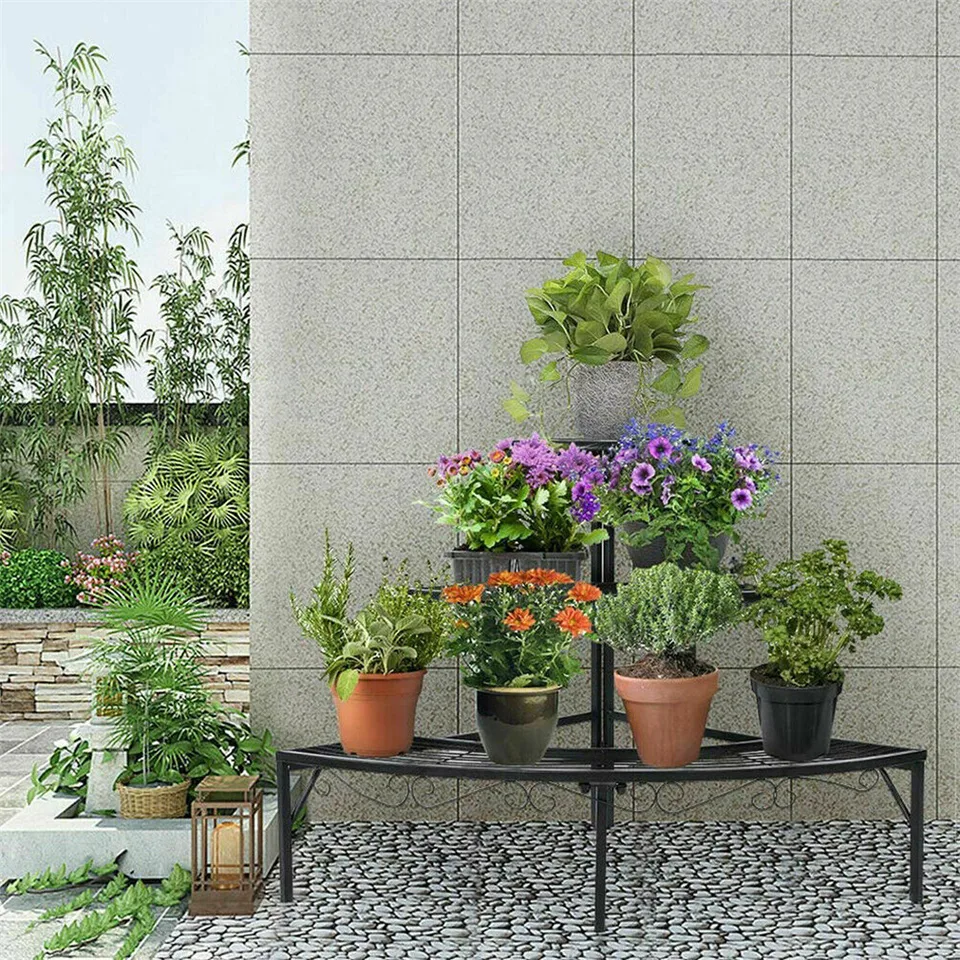 GOPLUS Portapiante In Metallo, 85 X 80 X 175 Cm, Supporto Per Piante A Rete E A 3 Livelli Con Rotelle Tralicci Struttura Per Rampicanti Scaffale Multifunzionale 81773214