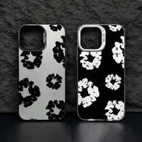 Black Flower Luxury D-Denims T-Tears Phone Case For iPhone 16 15 14 13 12 11 mini Pro Max X XR 8 Plus Anti Fall Matte Back Cover 2