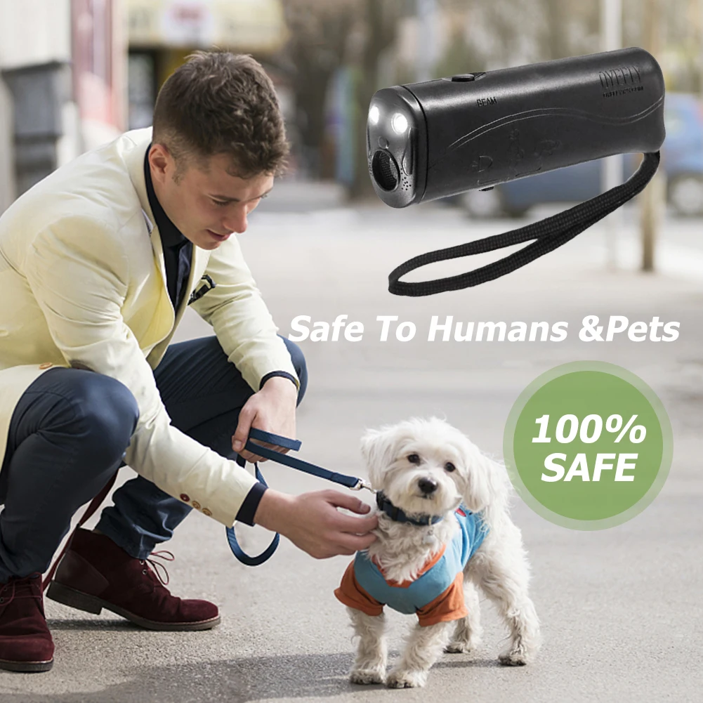 Dog Bark Deterrent Pet Bark Arrester 3 in 1 Dog Whistle Anti Barking Device Ultrasonic Dog Repeller Stop Barking Control Training Tool with Light