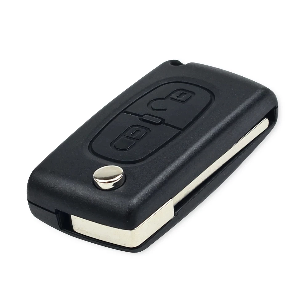 Coque clé,jingyuqin Car Key Shell HU83 CE0536 - 523 pour Peugeot