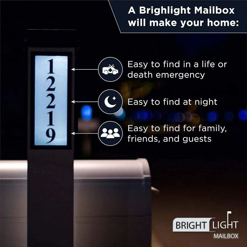 Aluminum Mailboxes for Outside with Post and Solar Mailbox Light for Easy Navigation,Mailbox and Post Combo Kit,Custom Mailboxes 4