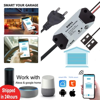 Wofea 와이파이 스위치 스마트 차고 도어 오프너 컨트롤러, 알렉사 에코 구글 홈 SmartLife 투야 앱 제어, 허브 필요 없음