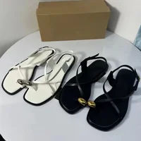 Brand Design Women Flat Sandals Clip Toe Leisure Outside Beach Shoes for Lady Fashion Metal Decoration 2025 Summer Footwear - Image 6