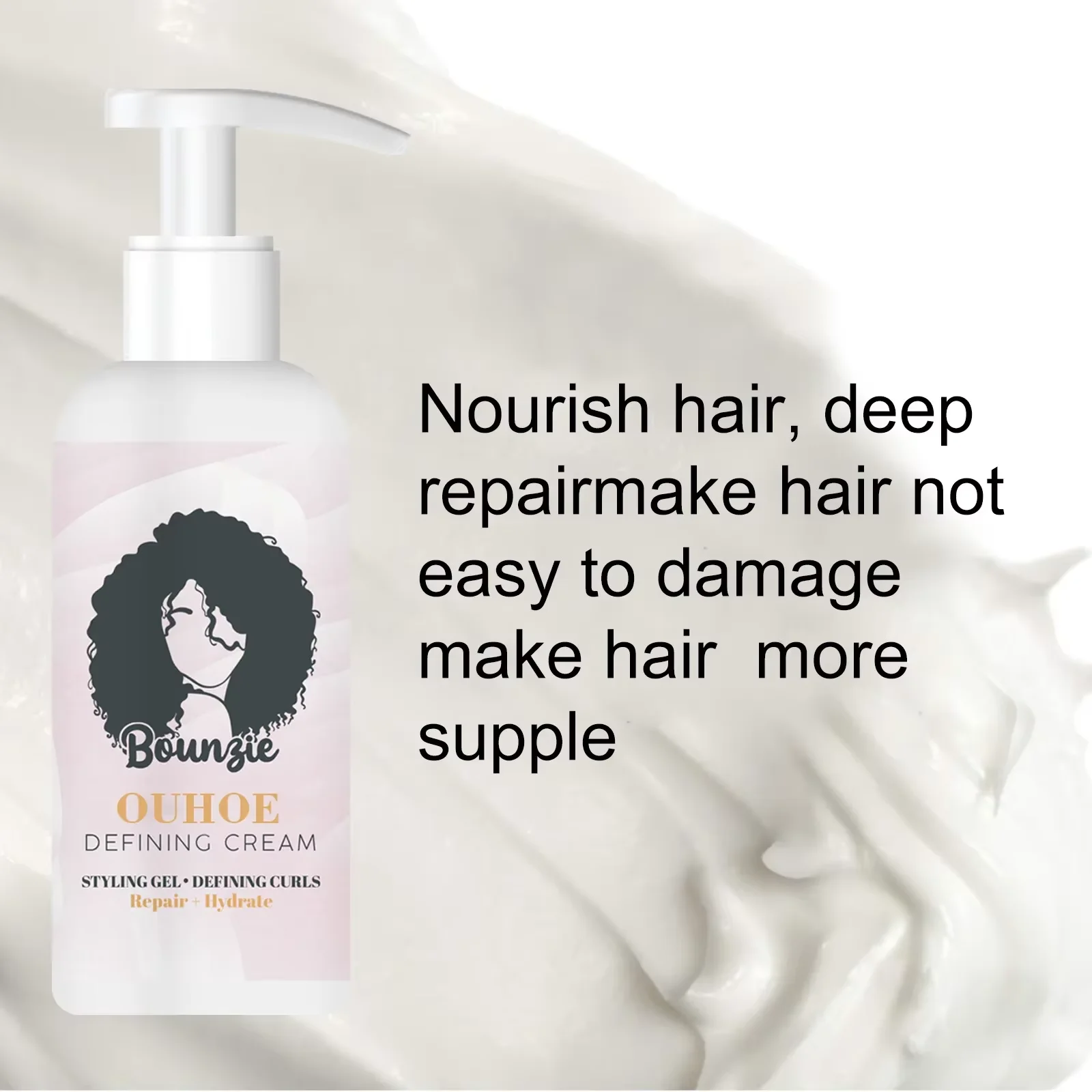 Hair Curling Cream Boost Elastin Volumizing Fluffy Thickening Nourishing Enhance Styling Sculpting Frizzy Wavy Hair Define Cream