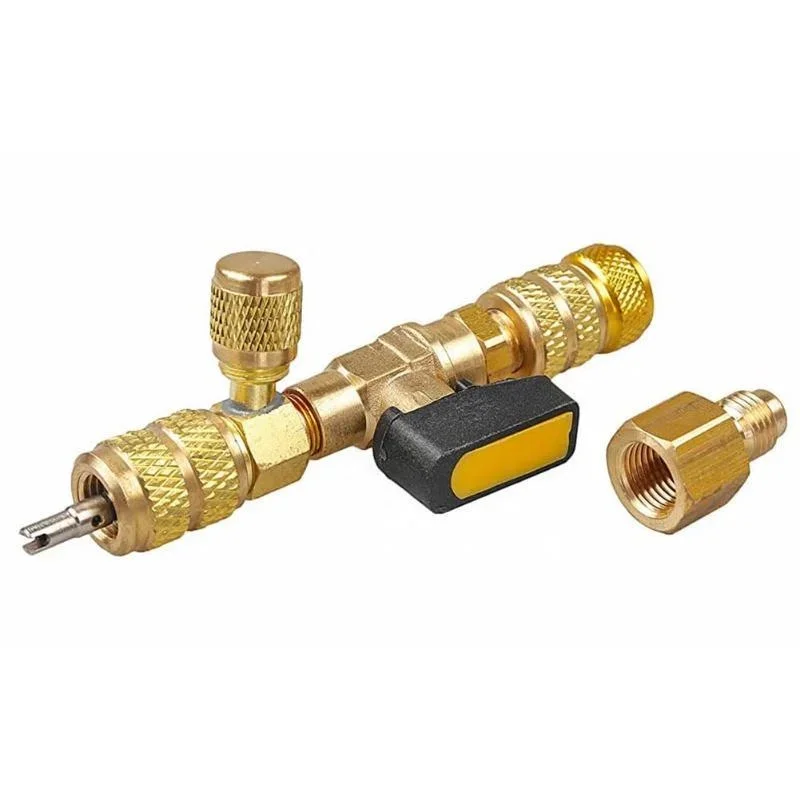 HVAC Valve Core Remover Installer Dual Size SAE 1/4 And 5/16 Port Air Conditioning Line Repair Tools For R22 R410A Car Tools