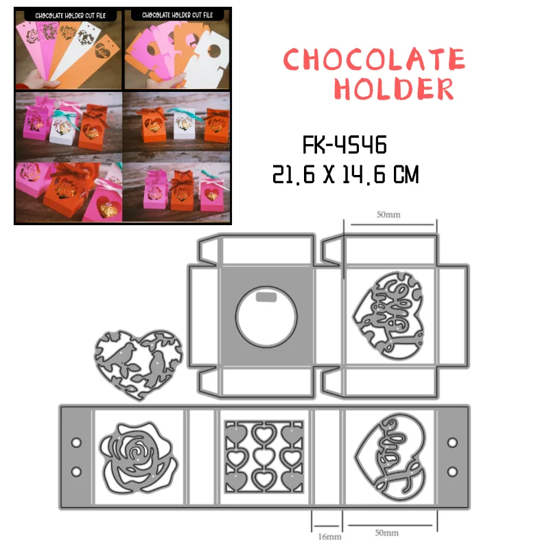 Briartw Fustelle Metalliche A Forma Di Cuore – Set Love Chocolate In Scatola – Per Scrapbooking E Biglietti Fai Da Te San Valentino