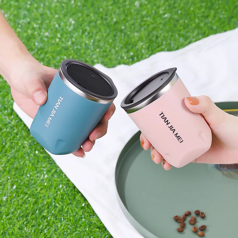 Double Wall 300ML Vacuum Insulated Travel Steel Tea Coffee Flask Thermos Mug