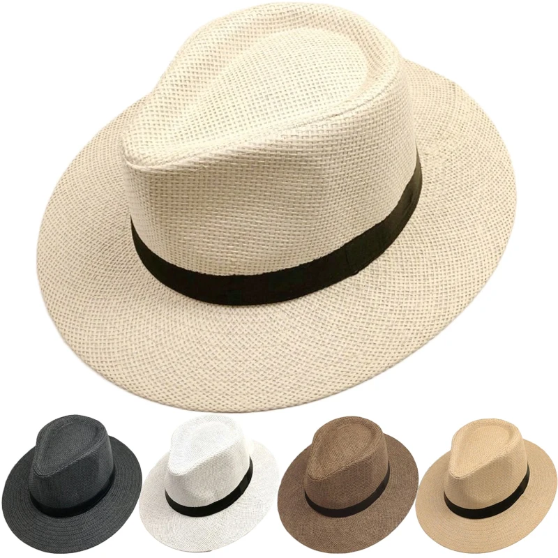 Large Size Panama Hats For Women Men Handmade Vintage Straw Caps Summer Outdoor Beach Wide Brim Sun Hat Casual Breathable Cap 1