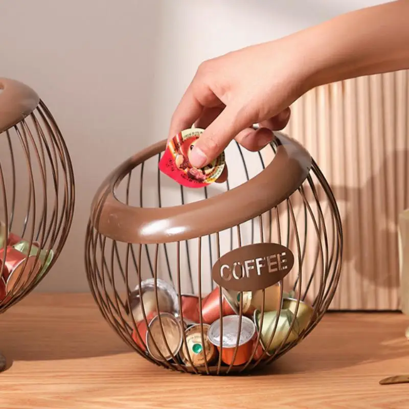 *1PCS 철제 커피 캡슐 홀더 과일 스낵 보관 랙 다기능 중공 커피 포드 보관 랙 홈 카페에 적합