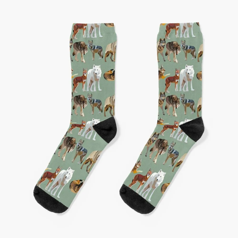 

W is for Wolf Socks Hiking boots warm winter Women's Socks Men's