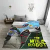 The Wild Robots Blanket 2024 New Cartoon Fuzzy Throw Blankets Bedroom Sofa Decoration Soft Warm Breathable Rug Piece 2