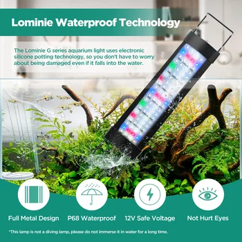 Lominie-LED Aquarium Lights, Planted Tank, Freshwater Light, Full Spectrum Fish Tank and Bracket, 28cm-44cm 5