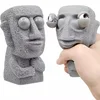 Stone man Releases Stress Toy Slowly Rebounds Soft Moai Statue Squeeze Eyes Interested Expression Relaxes Stress Children's Gift 1