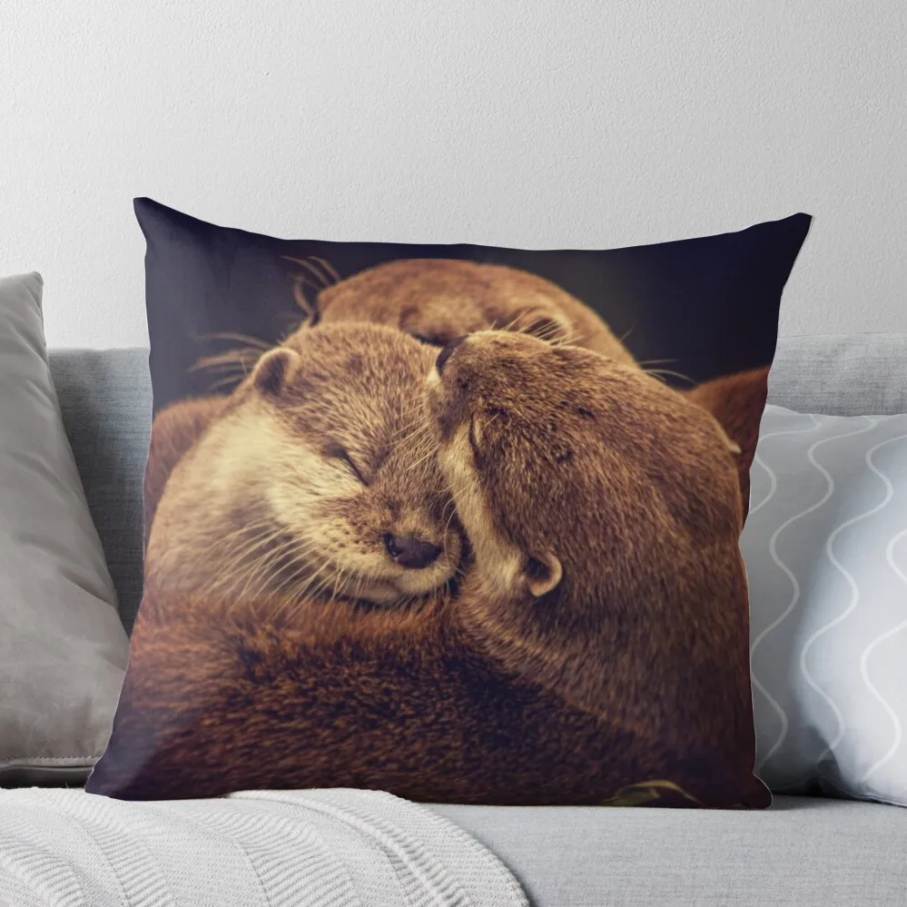 

Otters Throw Pillow Sitting Cushion Sofa Pillow Cover