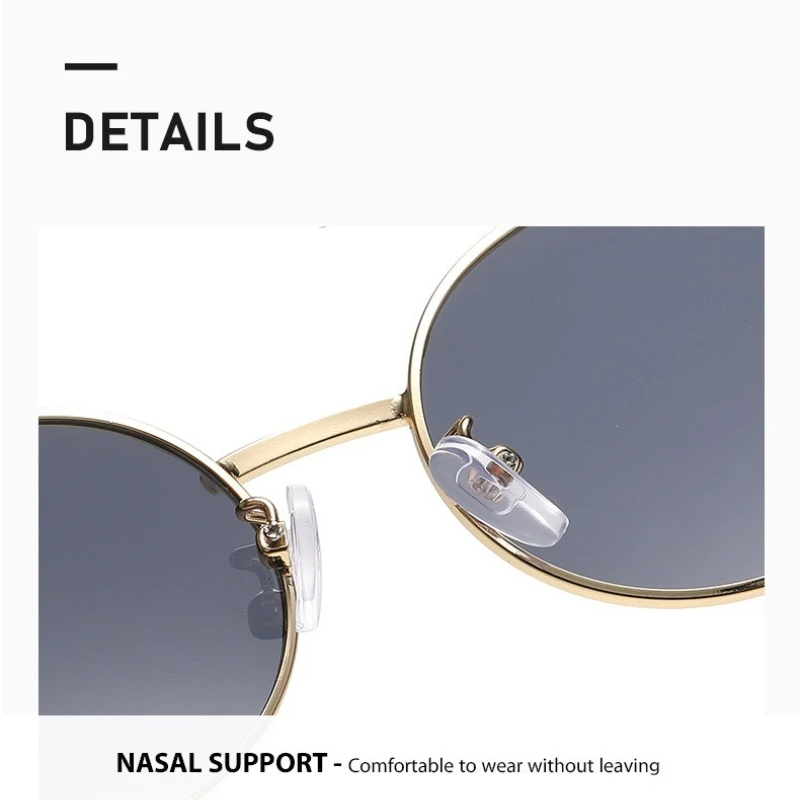 Chic Personalized Oval Metal Frame Myopia Sunglasses