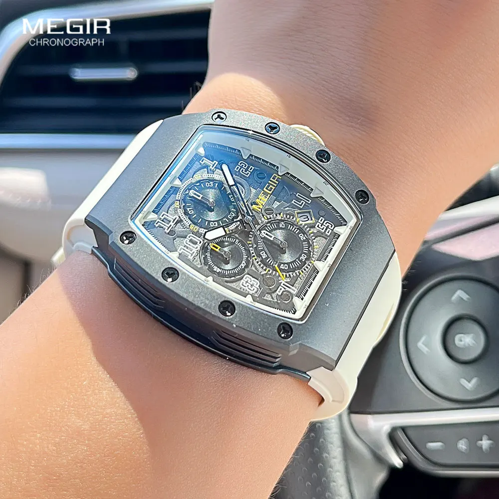 Wrist Megir Hublot Big Bang MEGIR 316 Stainless Steel Quartz Watch