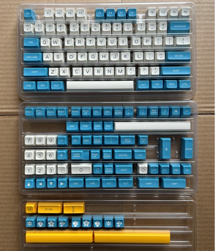 MAXKEY 더블샷 SA 키캡 세트, 블루 화이트 Godspeed, mx 키보드 모드