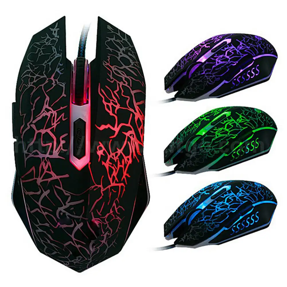 Colorful LED Computer Gaming Professional Ultra-precise For Dota 2 LOL Gamer Mo Ergonomic 2400 DPI USB Wired_voghion.com
