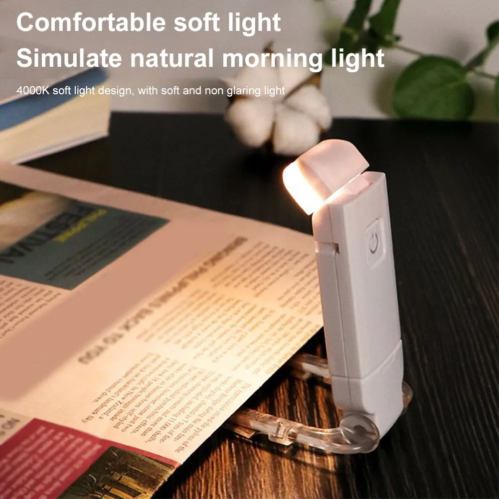 USB Rechargeable Portable Clip-on LED Reading Light Reading Lamp Eye Care Book Lamp for Reading in Bed
