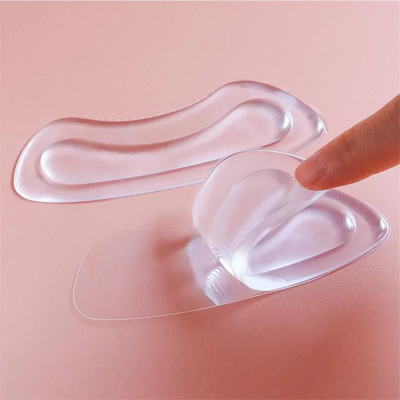 1Pair Silicone Gel Women Heel Inserts protector Foot feet Care Shoe Insert Pad Insole Cushion Massage Rear Foot Sticker