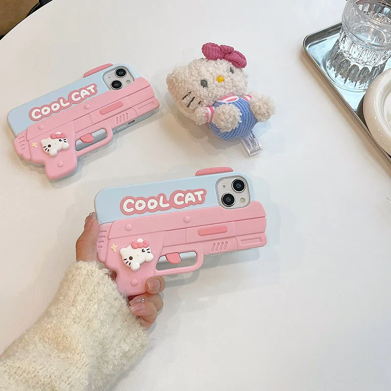 

Sanrio Kawaii Cell Phone Case Cover Hello Kittys Accessories Cute Anime Iphone15121314Pro Max11 Anti-Fall Toys for Girls Gift