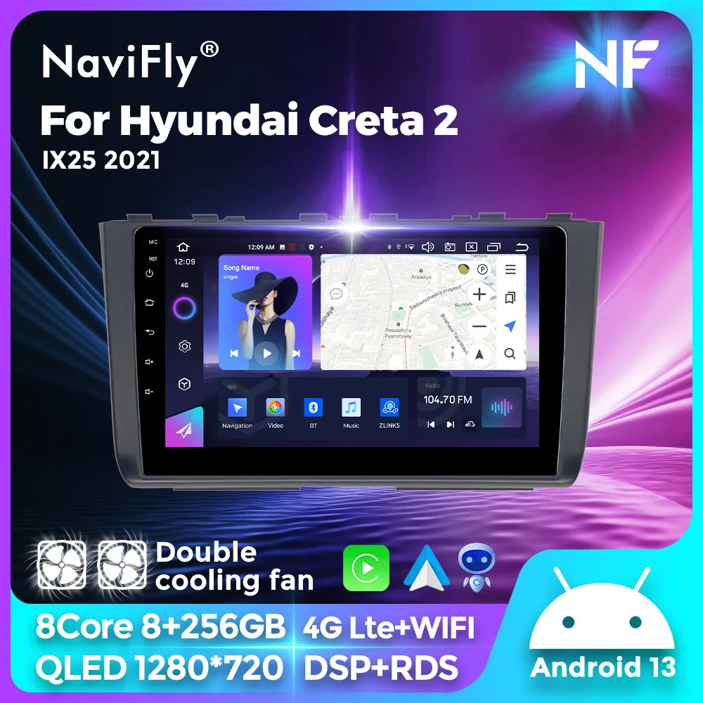 NaviFly-2-Din-Android-All-in-One-for-Hyundai-Creta-2-IX25-2021 ...