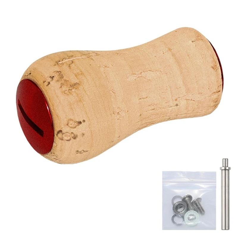 1 Set Fishing Reel DIY Wood Cork Handle Knobs Replacement Parts