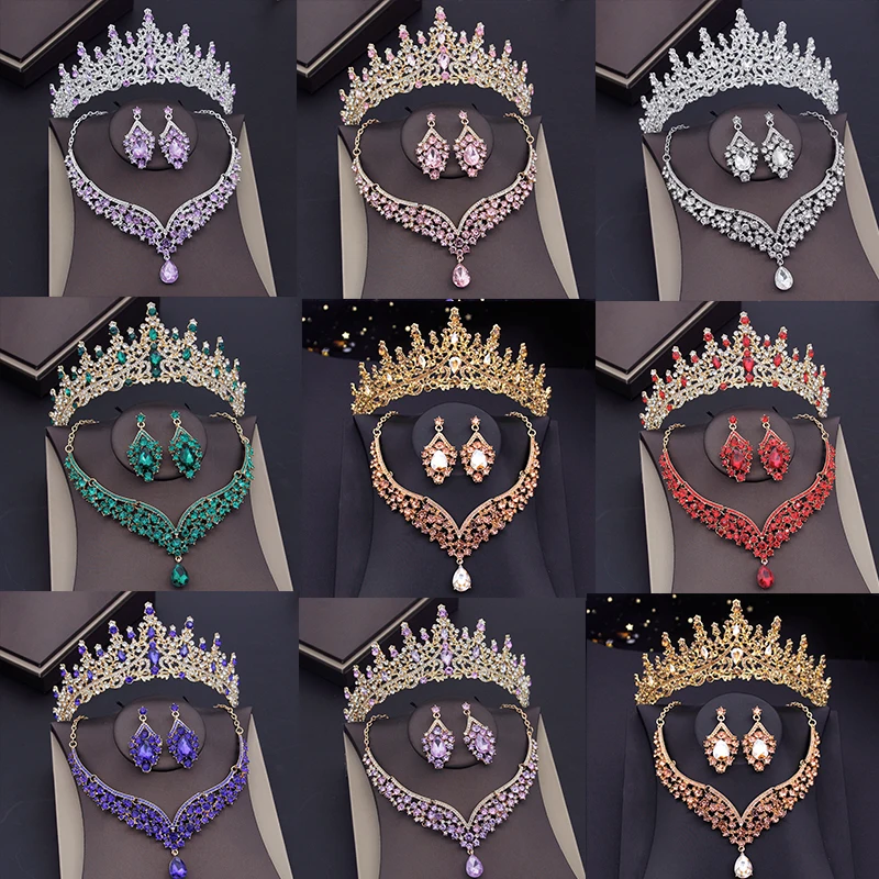 CrownDubaiJewelrySetsBrideTiarasHeaddressPromBirthdayGirls