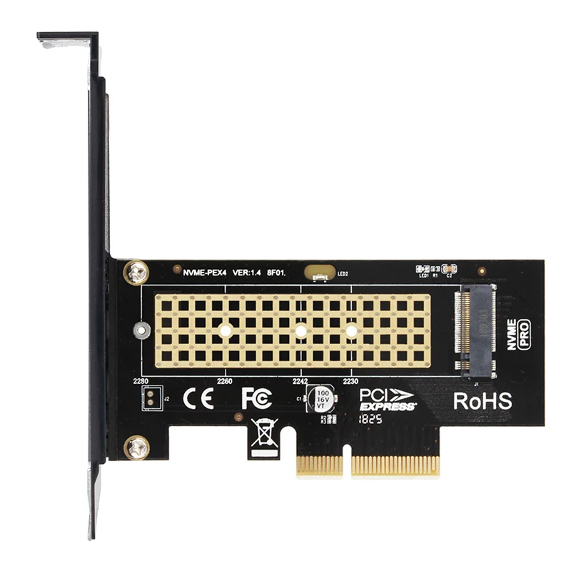 Nvme Ssd para Placa Adaptadora Pcie 4.0 64gbps M-key Pcie4.0 x1 x4 Desktop pc Pci-e Gen4 Velocidade Máxima M.2