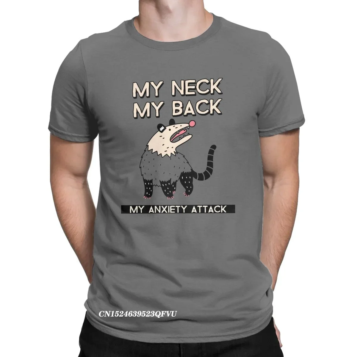 

Opossum My Neck My Back My Anxiety Attack Possum Men's Tshirt Cool Tees Harajuku T-Shirts Pure Cotton Plus Size Clothes