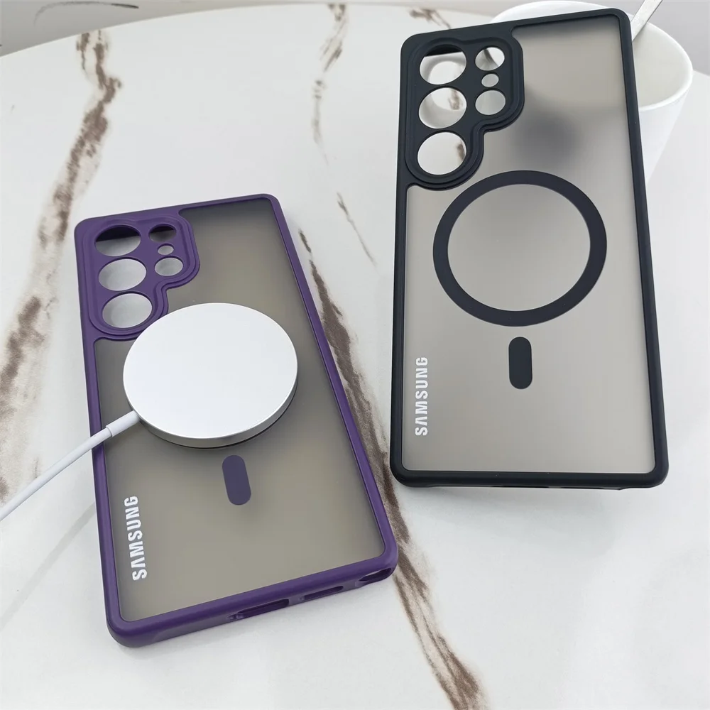 Matte Frosted Clear Magnetic Charging Case