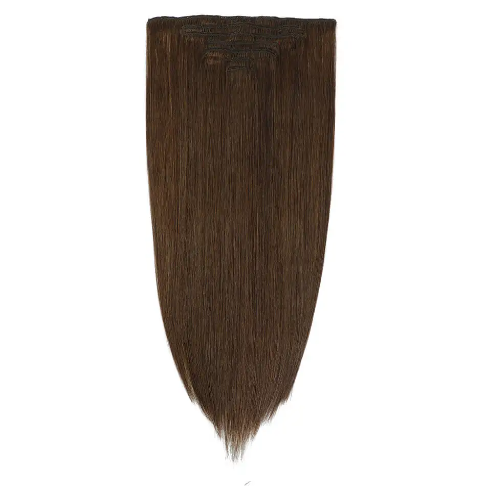 Straight Clip In Human Hair Extensions 7 Pcs/Set Full Head Brazilian Clip Ins Hair 85/120 Grams Clip on Hair Extension for Women