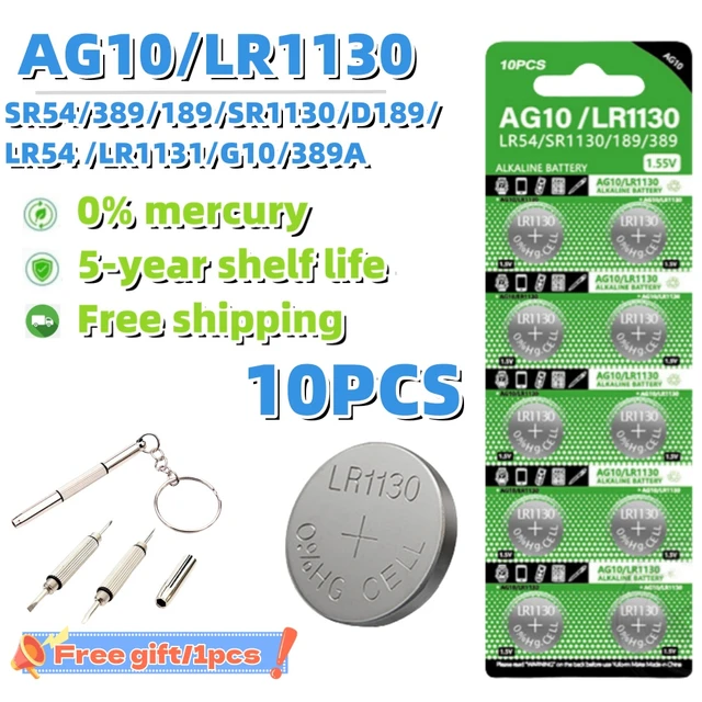 High-Capacity 10PCS 1.5V AG10 LR1130 LR54 389 SR113 189 Button Coin Cell  Battery Car Wind Wheel Toys Watch Calculator Batteries - AliExpress