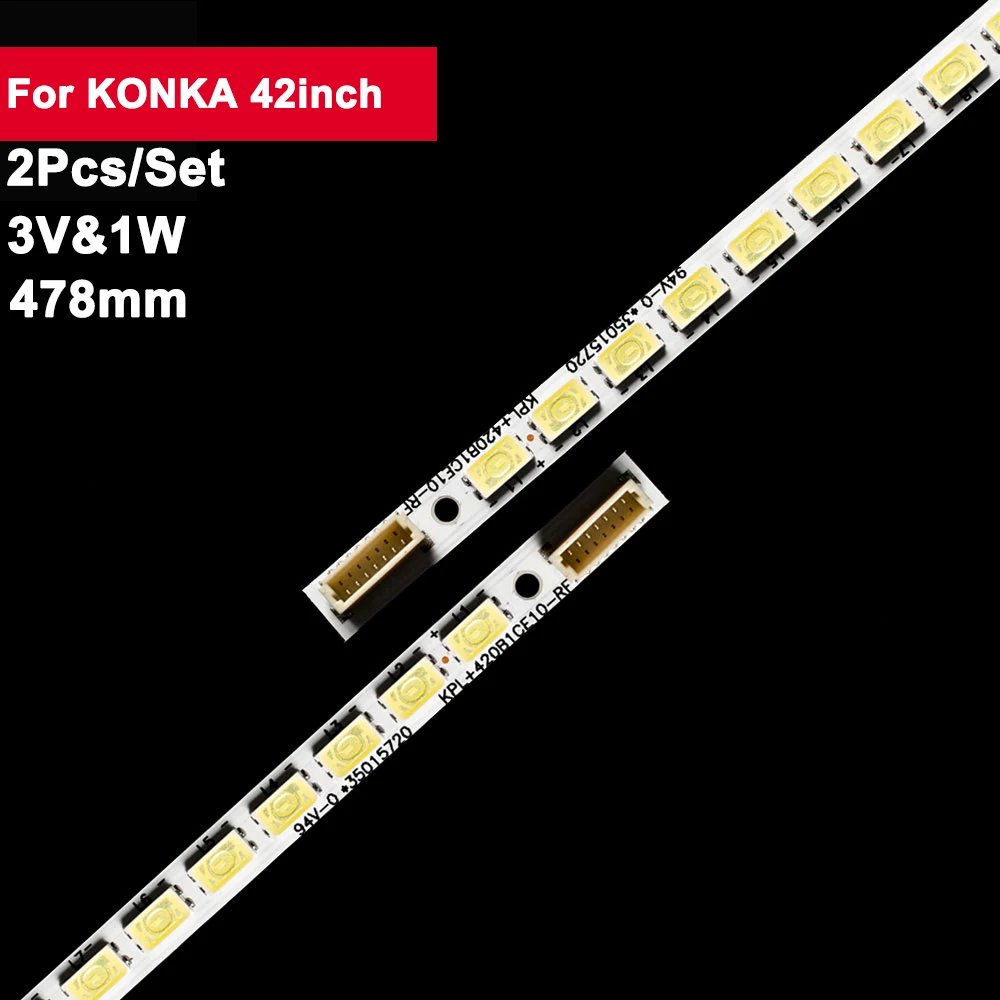 

2Pcs 3V 478mm Led Tv Strip Bar for KONKA 42inch 66lamps LED42MS11DC LED42MS592DC OLED42IS95N LED42IS97N LED42C3200N LED42IS95N