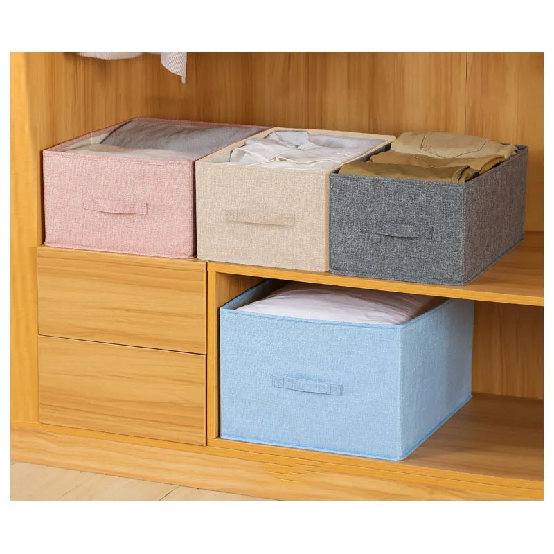 Clothing Storage Boxes organizer Polyester Fabric Clear Storage Baskets