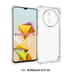 Enhanced Clear Silicone Air Cushion Bumper Phone Case - Soft Matte Finish for ZTE Blade A73 5G (Transparent)