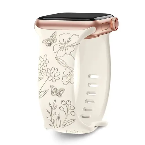 Engraved Band for Apple Watch Strap 46mm 44mm 42mm 41mm 40 45mm Ultra 3 2 49mm Floral Bracelet Iwatch Series 11 10 9 8 7 SE 6 5 - Image 27