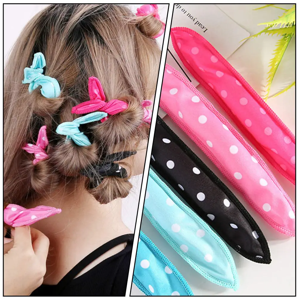 6Pcs 헤어 롤러 스폰지 컬러 블루 경량 셀프 그립 헤어 스타일링 도구 DIY 웨이브 만들기 헤어 컬러 여성용