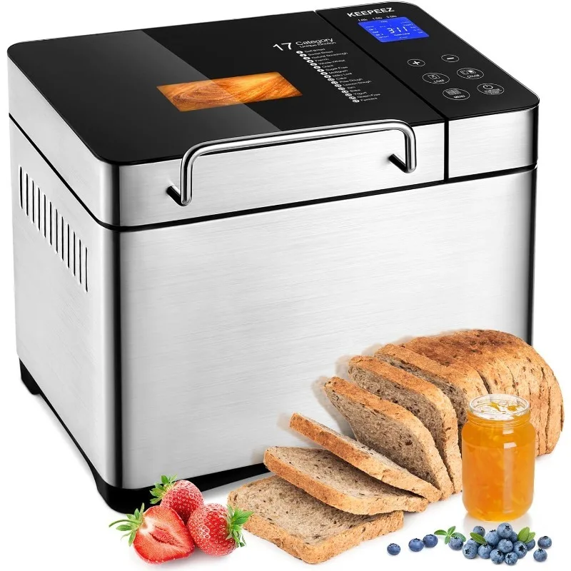 KBS Pro Stainless Steel Bread Machine, 2LB 17-in-1 Bread Maker MBF-010