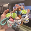 Cute Keychain Cartoon Sports Games Tennis Little White Dog Doll Keychain Student Couple Girl Car Key Backpack Small Pendant 2