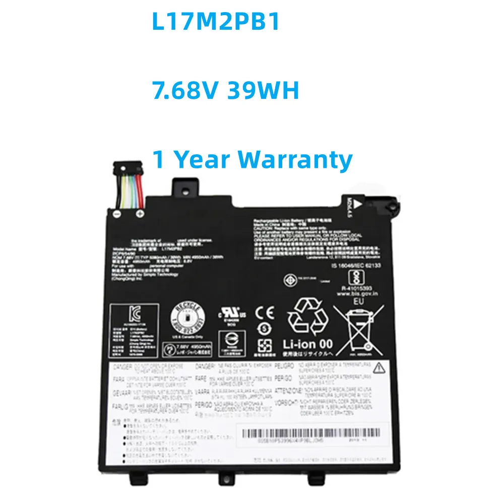 L17C2PB2 7.68V 39WH Laptop Battery For Lenovo V330-14IKB 14ARR V130-14IGM 14IKB L17L2PB1 L17L2PB2 L17M2PB1 L17C2PB1 L17C2PB2 разъем питания постоянного тока для ноутбука в кабеле для lenovo v130 14igm v130 14ikb dc301011g00