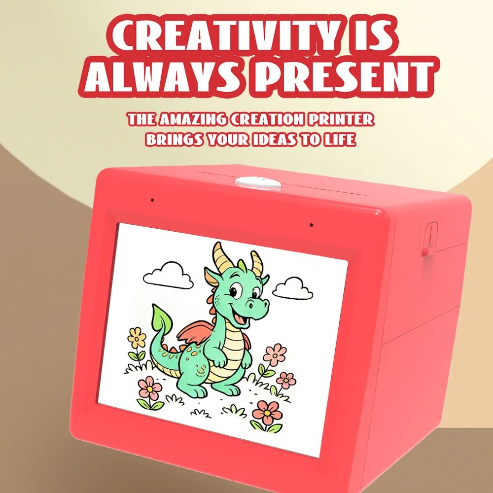 AI 새로운 매직 박스 음성 텍스트 사진 인쇄 미니 열전사 프린터 WIFI 모바일 폰 연결 부모-자녀 상호작용 휴대용