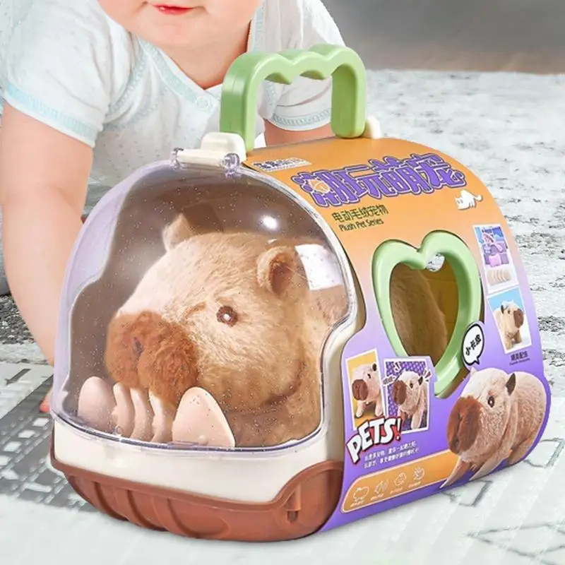 Capybara Electric Toy Animal Figure Electric Walking Toy Capybara Doll Boys Girls Over 3 Years Old Animal Companion For Study 3
