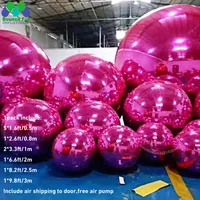1 Pack Weatherproof Giant Inflatable Mirror Ball 50cm Orange Colorful Spheres Magnifier Balloons For Christmas Party Decoration 2