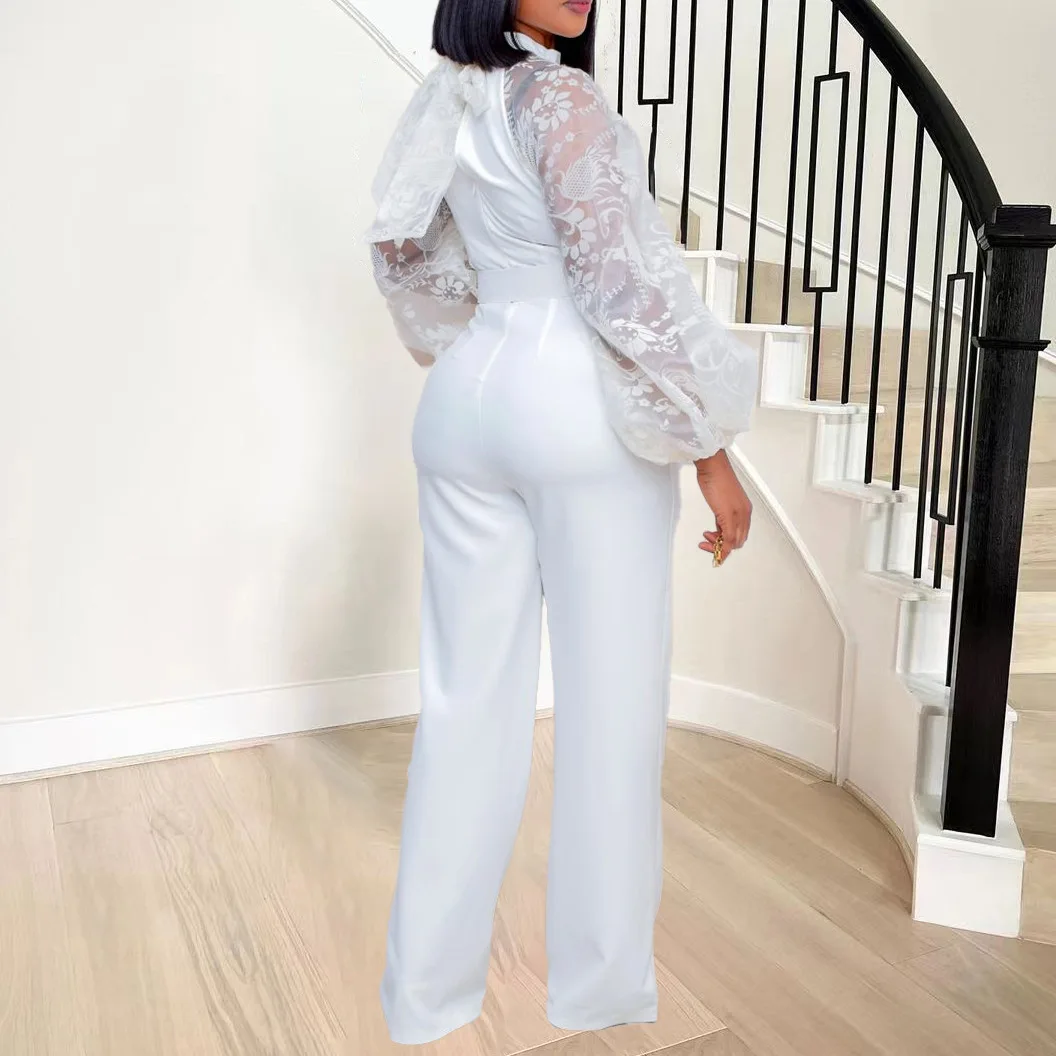 Amazon.com: Molilove Women's Sexy Jumpsuit Elegant Long Sleeve Bodycon  Sheer Mesh See Through Rhinestone Casual Loose Jumpsuits : Clothing, Shoes  & Jewelry